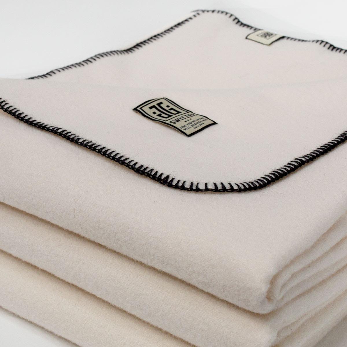 JG Switzer Classic Blanket in Black Cashmere Blend- King For Sale 2