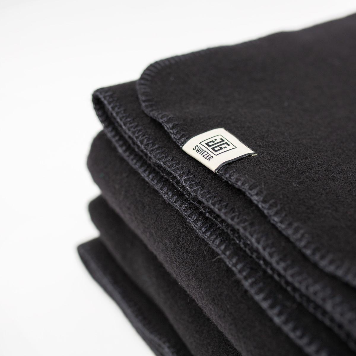 JG Switzer Classic Blanket in Black Cashmere Blend- King For Sale 7