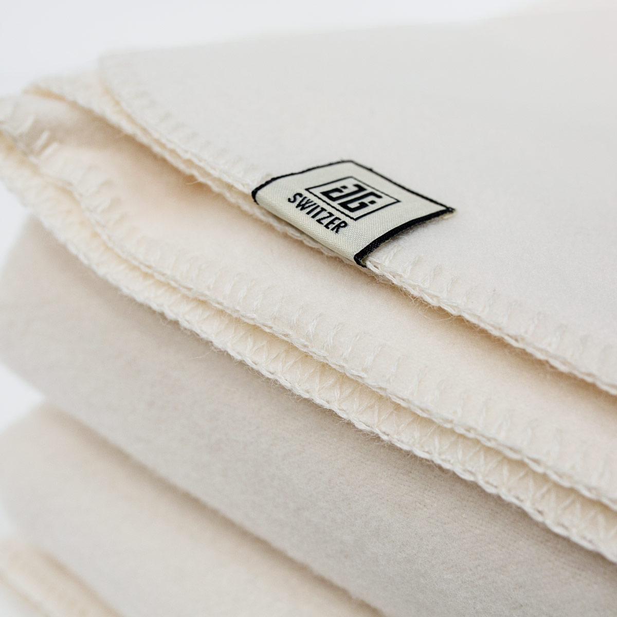 JG Switzer Classic Blanket in White Cashmere, King For Sale 4