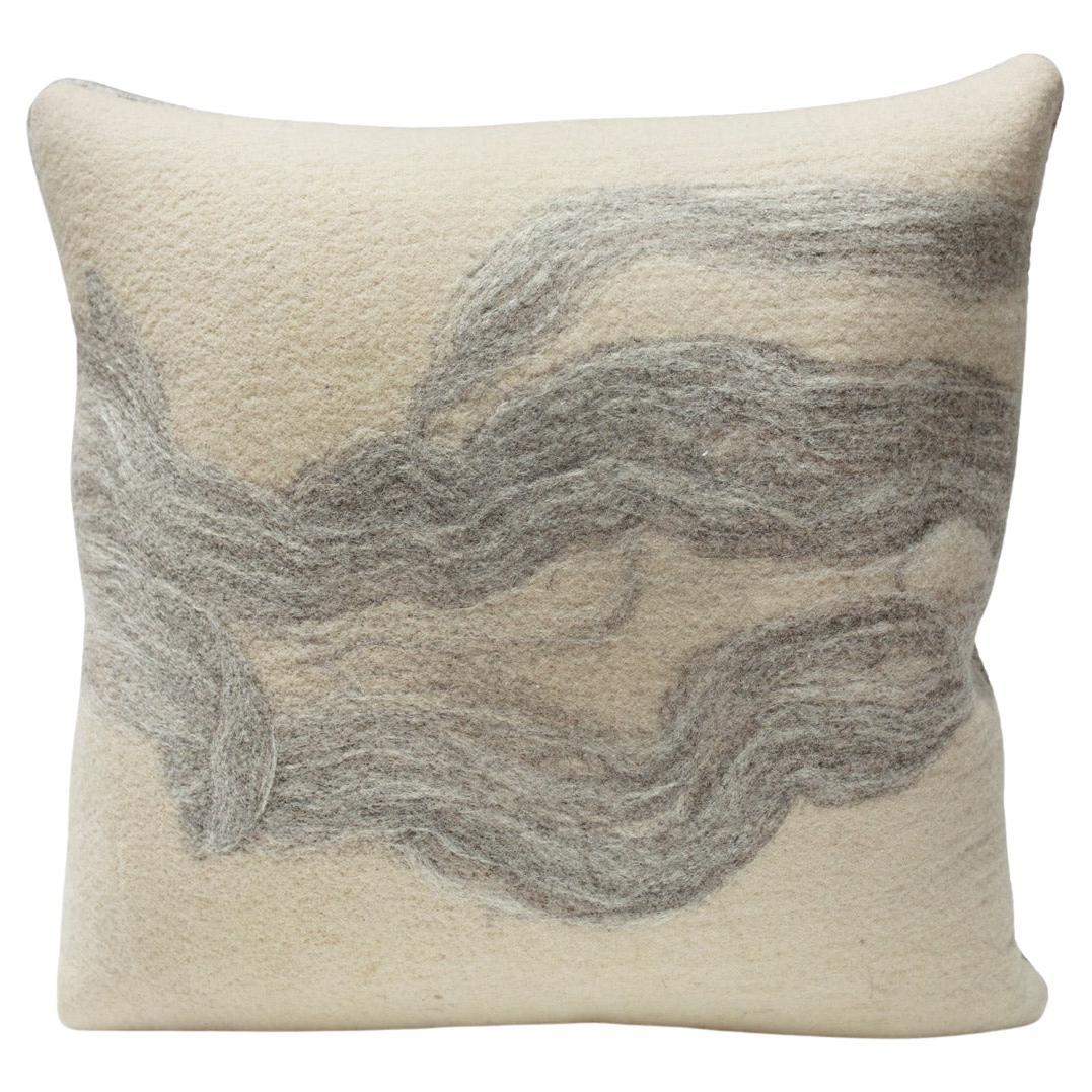 Modern Rustic Wool Pillow Hand-Milled - Heritage Sheep Collection For Sale  at 1stDibs