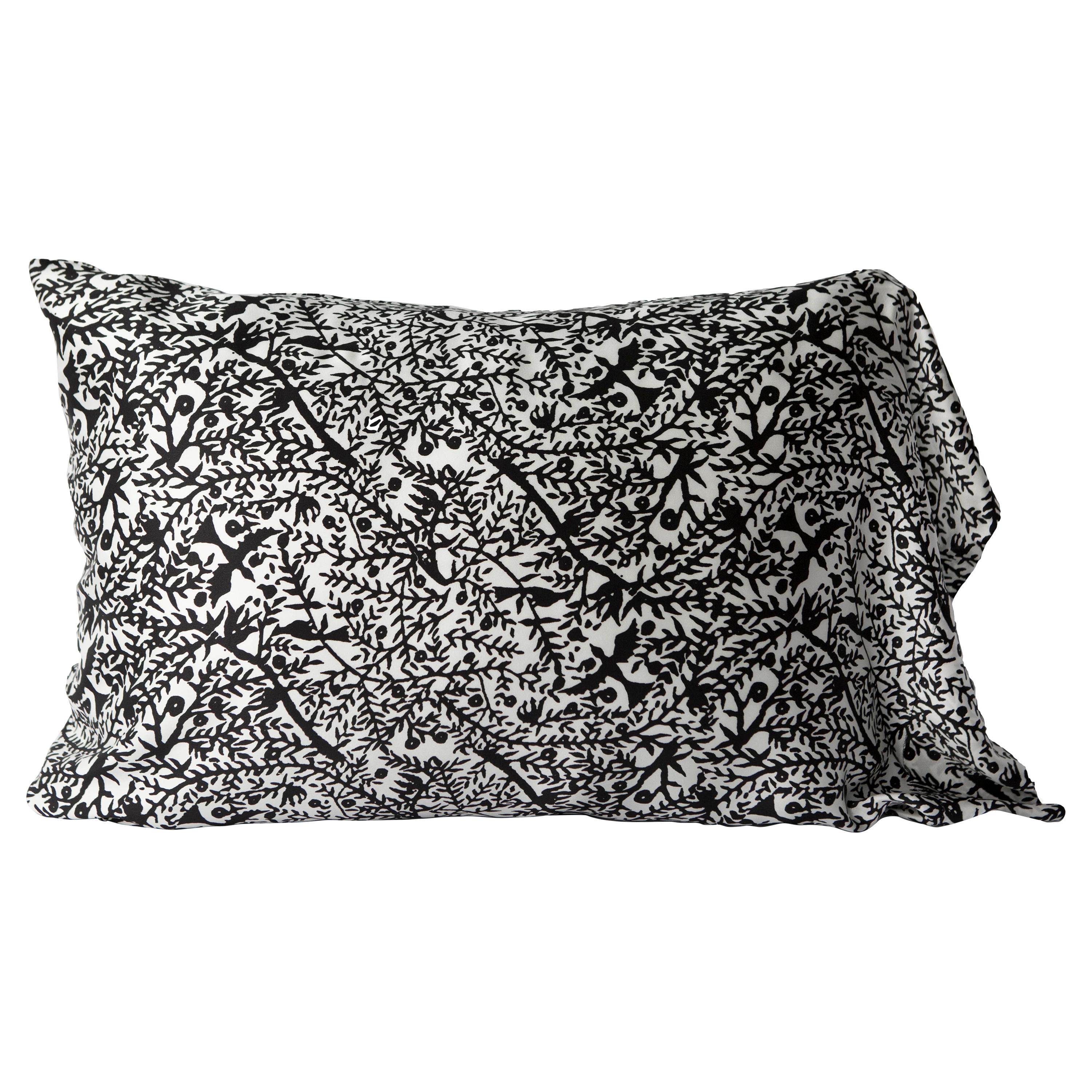 JG Switzer Seta Emilie Bianco e Nero Cuscino Slip in Re