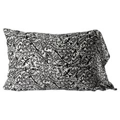 JG Switzer - Coussin en soie Emilie noir et blanc avec doublure King