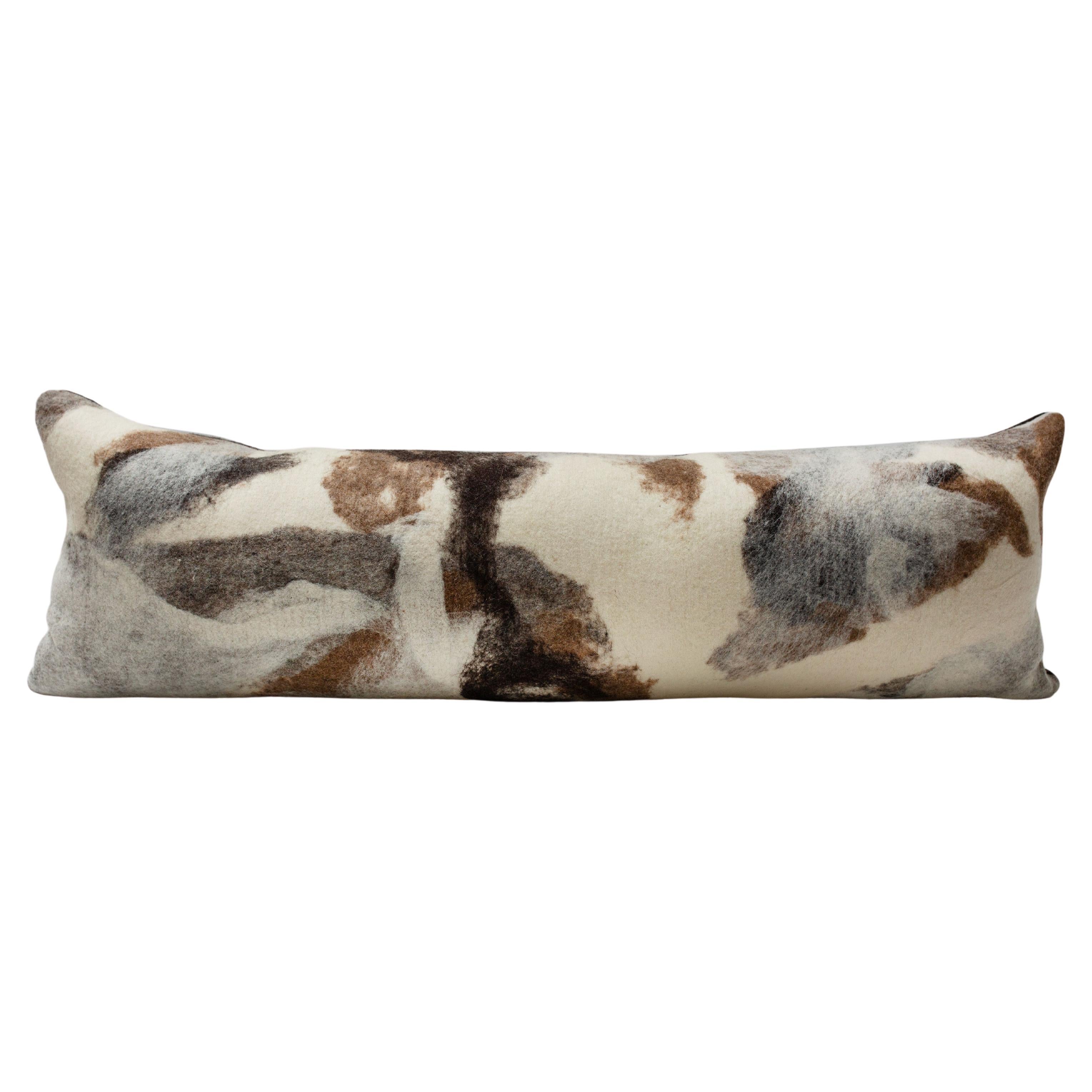 JG Switzer Tahoe Hand Felted Wool Body Pillow with Alpaca Back For Sale