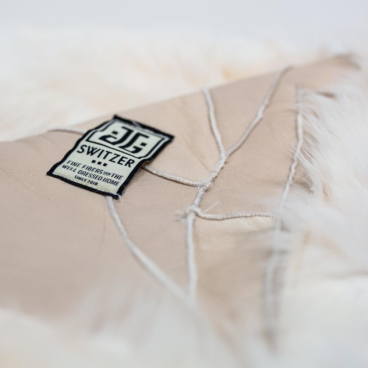 JG Switzer Toscana Real Fur LARGE Blanket Unlined in Bone Grey 3