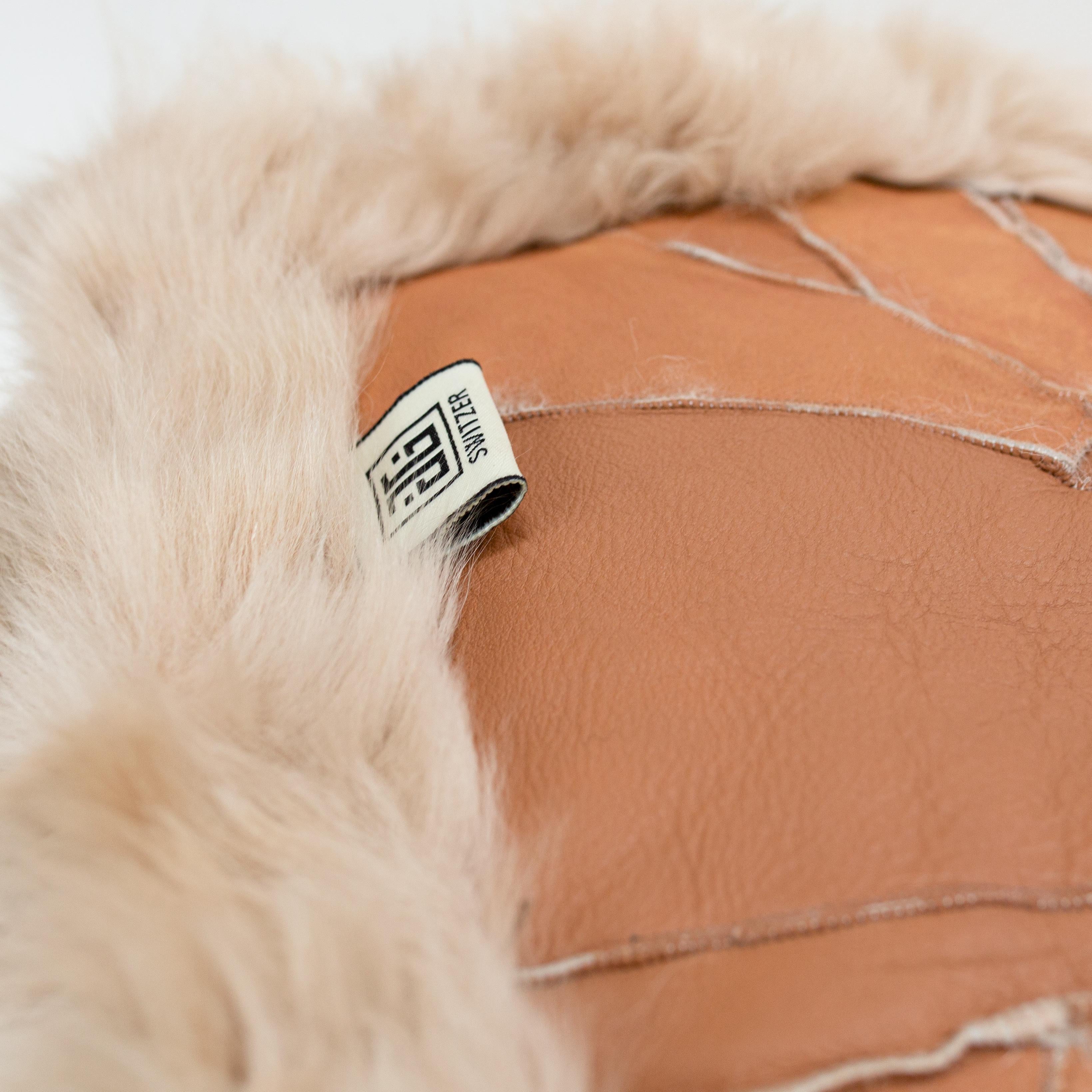 JG Switzer Toscana Real Fur LARGE Blanket Unlined in Bone Grey For Sale 5