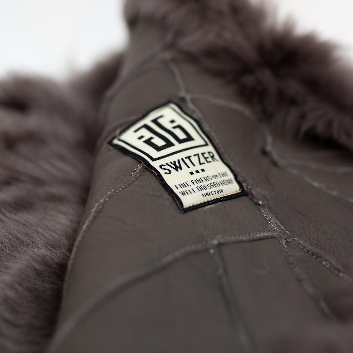 JG Switzer Toscana Real Fur LARGE Blanket Unlined in Bone Grey For Sale 6