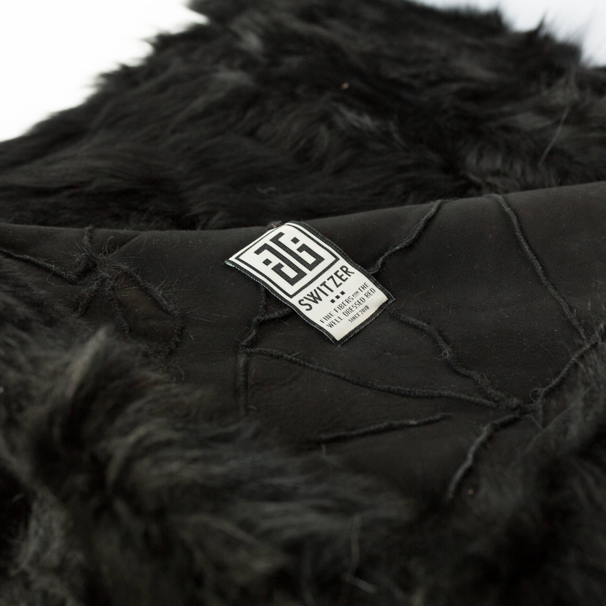 JG Switzer Toscana Real Fur LARGE Blanket Unlined in Bone Grey 7