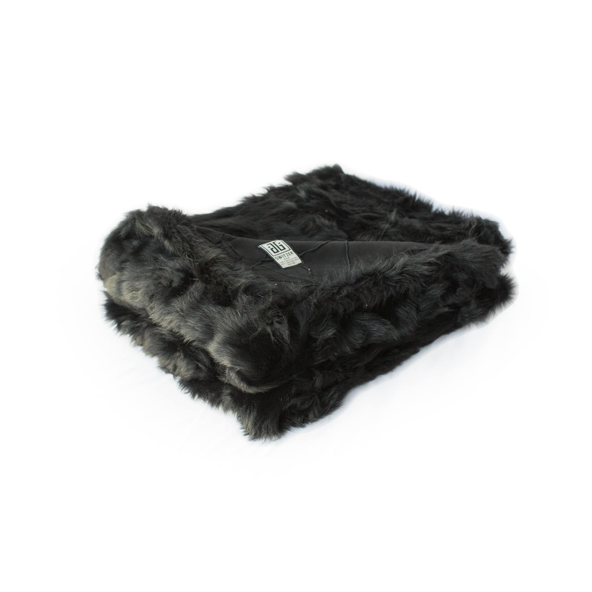 JG Switzer Toscana Real Fur LARGE Blanket Unlined in Bone Grey 8
