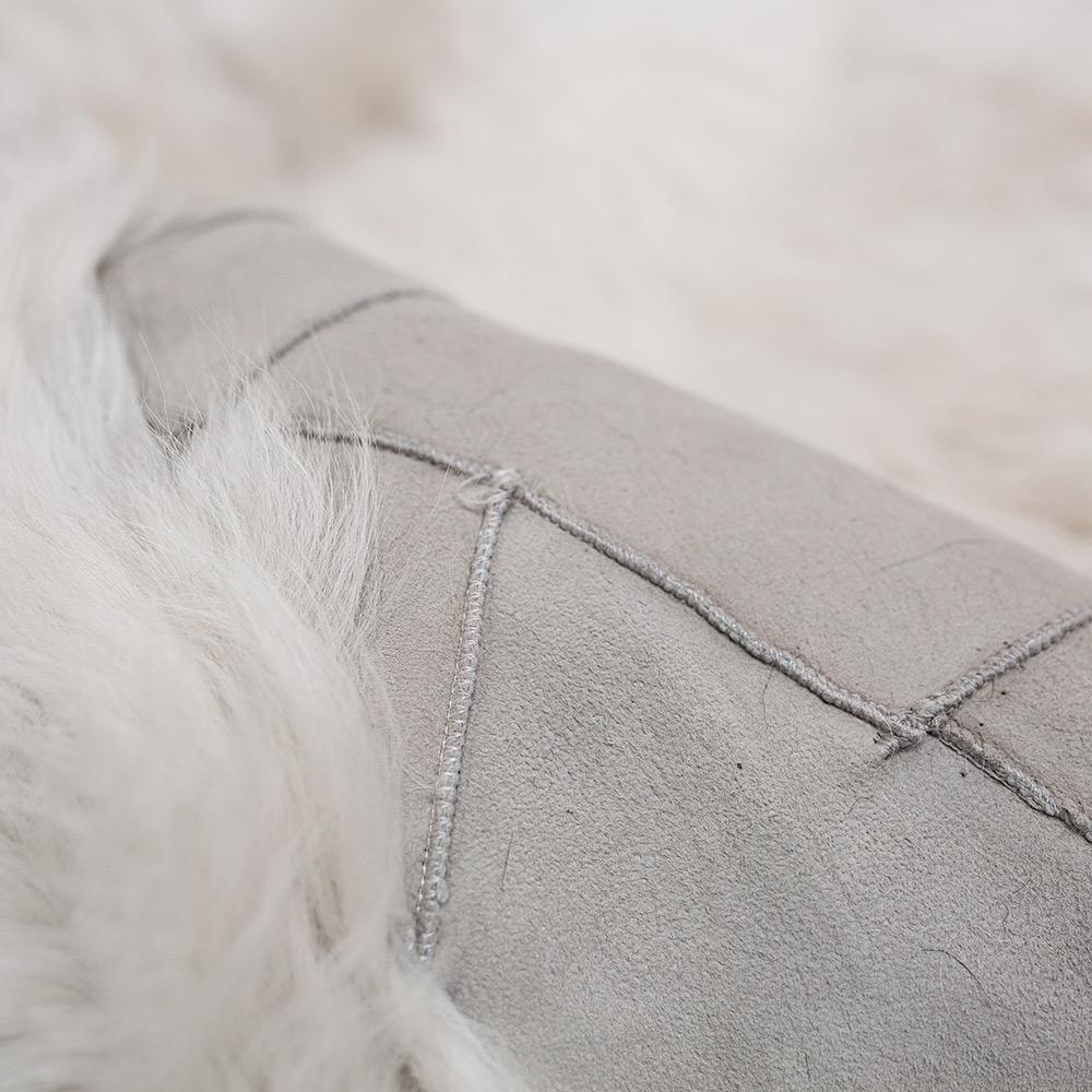 Organic Modern JG Switzer Toscana Real Fur LARGE Blanket Unlined in Bone Grey
