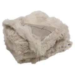 JG Switzer Toscana Real Fur LARGE Coperta sfoderata in grigio osso