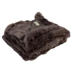 JG Switzer Toscana Real Fur THROW Unlined in Plum Grey