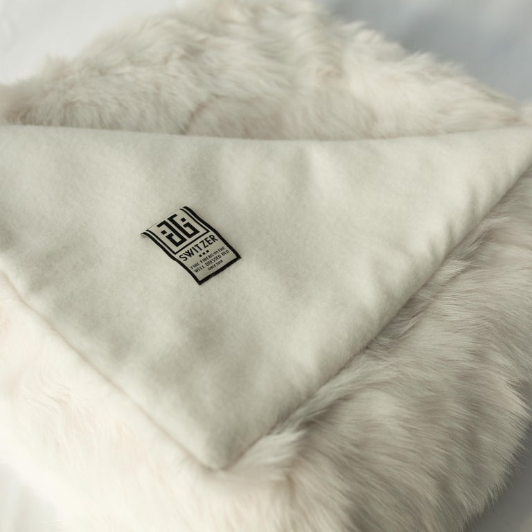 Finally, guilt free upcycled from glove factory remnants and sewn into our exclusive blanket fabric. 100% authentic Toscana sheep fur from Spain. Versatile and luxurious, can be purchased backed with JG Switzer exclusive bespoke dye lambswool or