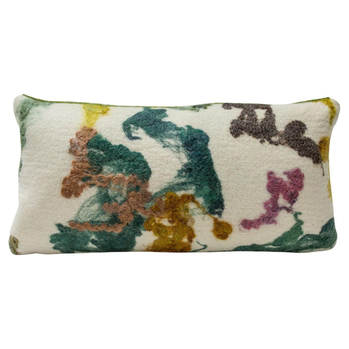 JG Switzer Woodlands Hand Felted Wool Pillow with Prima Alpaca Back For Sale