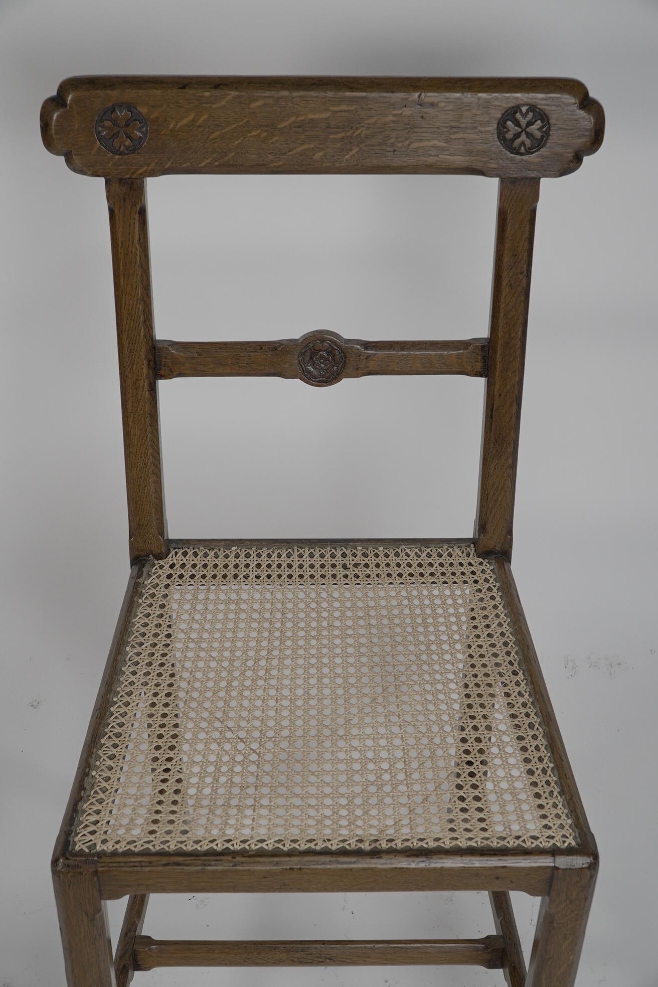 J.G.Crace attributed. In the style of AWN Pugin. A pair of Gothic Revival chairs For Sale 2