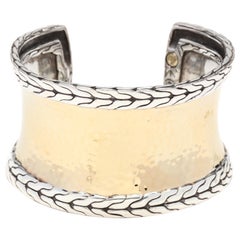 JH 22K/SS Hammered Cuff Bracelet
