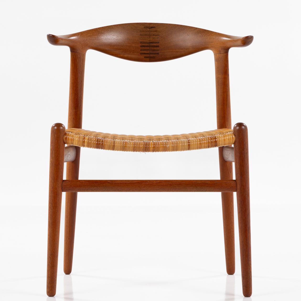 Patinated JH 505 - Set of 6 'Cow horn Chairs' in teak By Hans J. Wegner For Sale