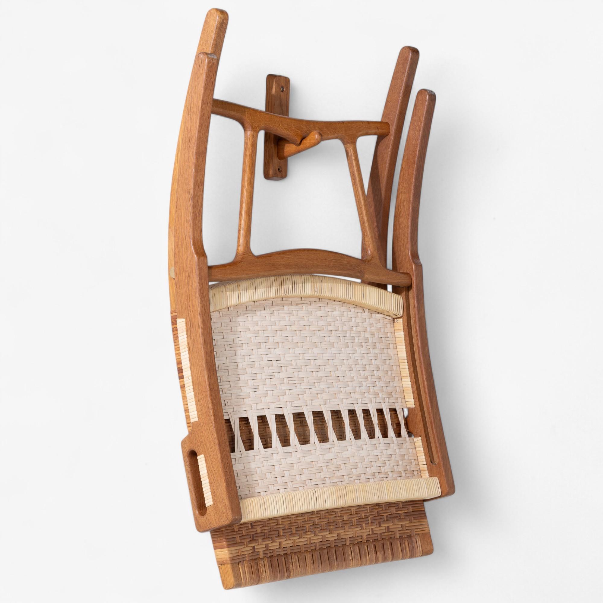 JH 512 - Chaise pliante 'Fireplace chair' en chêne patiné de Hans J. Wegner en vente 5