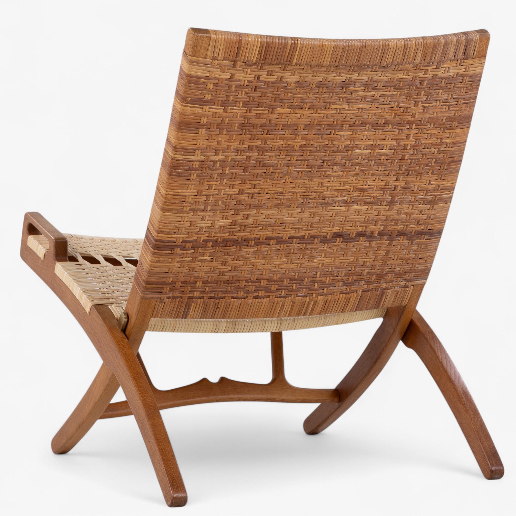 Mid-Century Modern JH 512 - Chaise pliante 'Fireplace chair' en chêne patiné de Hans J. Wegner en vente