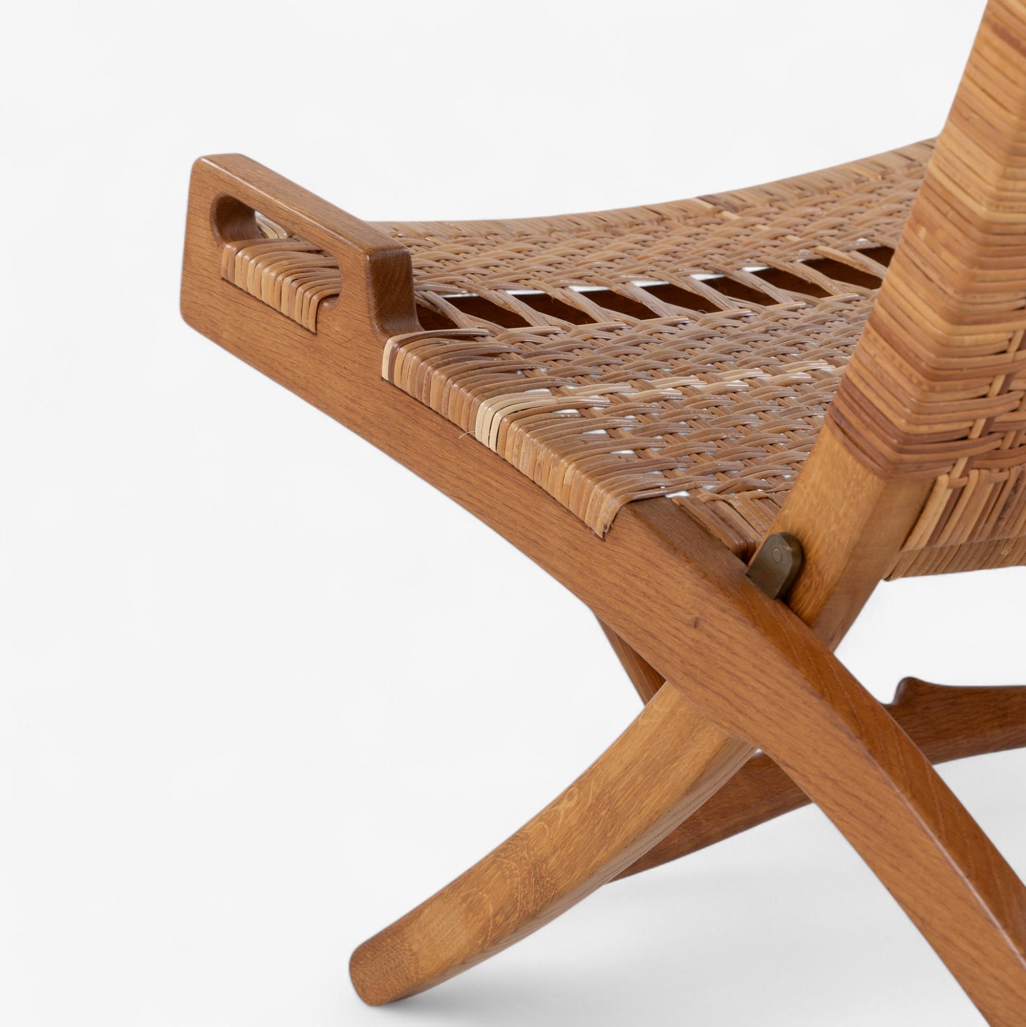 Danois JH 512 - 'Fireplace chair', chaise pliante en chêne patiné par Hans J. Wegner en vente
