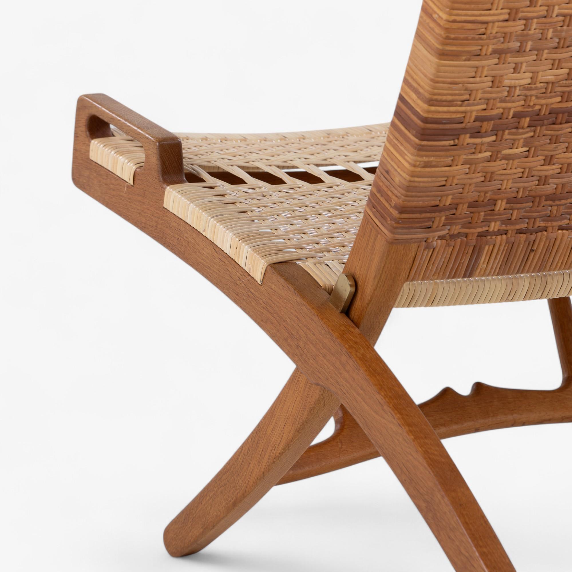 Danois JH 512 - Chaise pliante 'Fireplace chair' en chêne patiné de Hans J. Wegner en vente