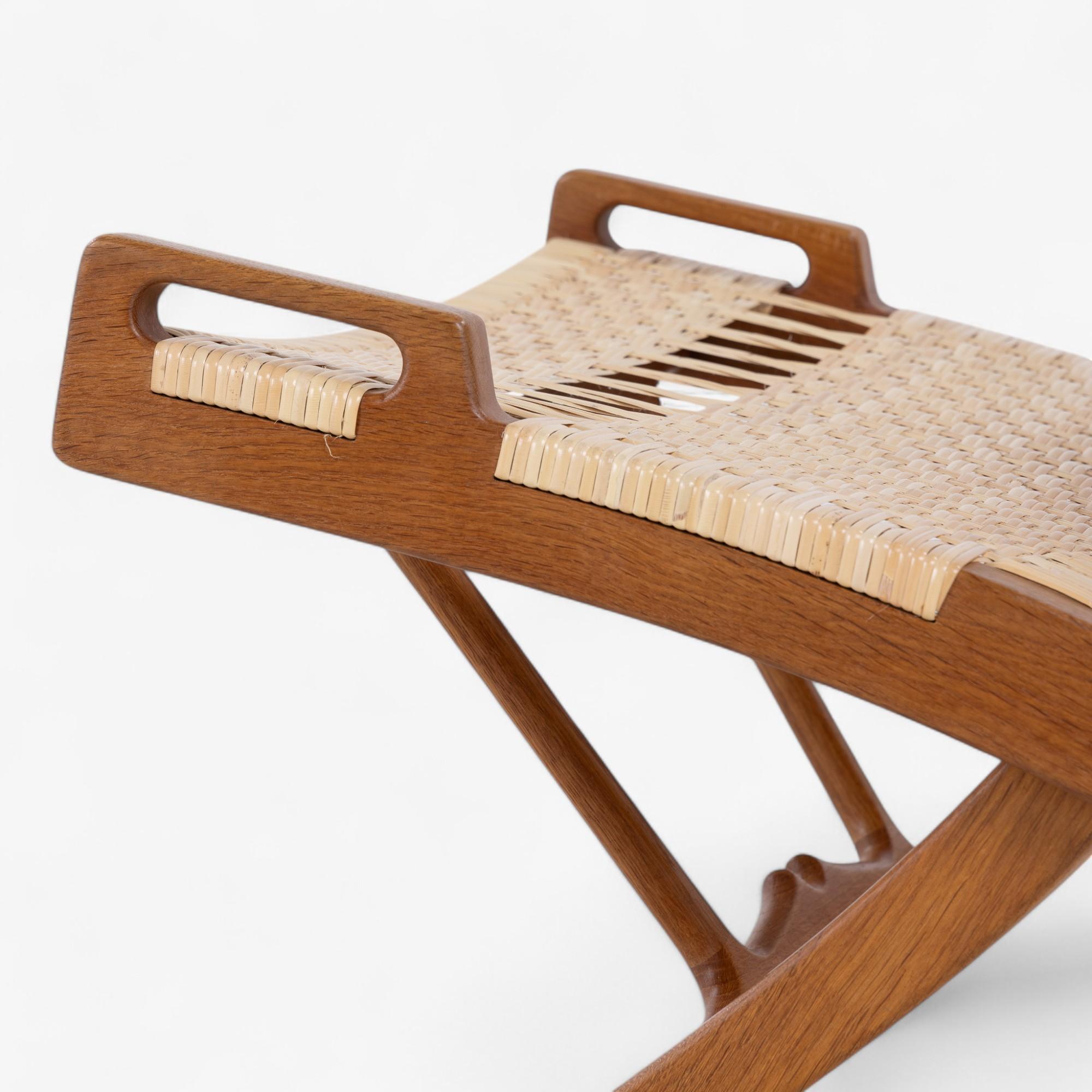 JH 512 - Chaise pliante 'Fireplace chair' en chêne patiné de Hans J. Wegner Bon état - En vente à Copenhagen, DK