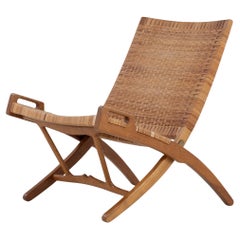 JH 512 - 'Fireplace chair', chaise pliante en chêne patiné par Hans J. Wegner