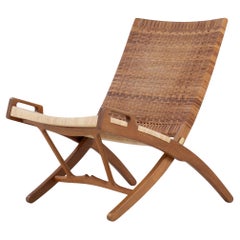 JH 512 - Chaise pliante 'Fireplace chair' en chêne patiné de Hans J. Wegner