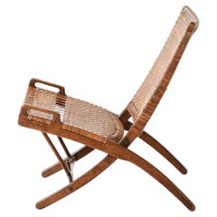JH-512 Folding Chair in Cane and Oak by Hans Wegner, 1950