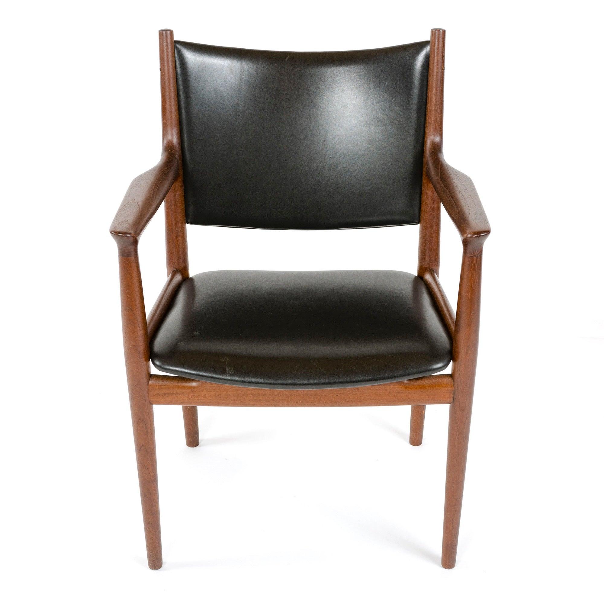 Danese Sedia a bracci da pranzo in teak JH 713 di Hans J. Wegner per Hansen, anni '50 in vendita
