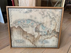 J.H. Colton & Co. Hand Colored Engraved Map of Cuba, Jamaica, & Puerto Rico