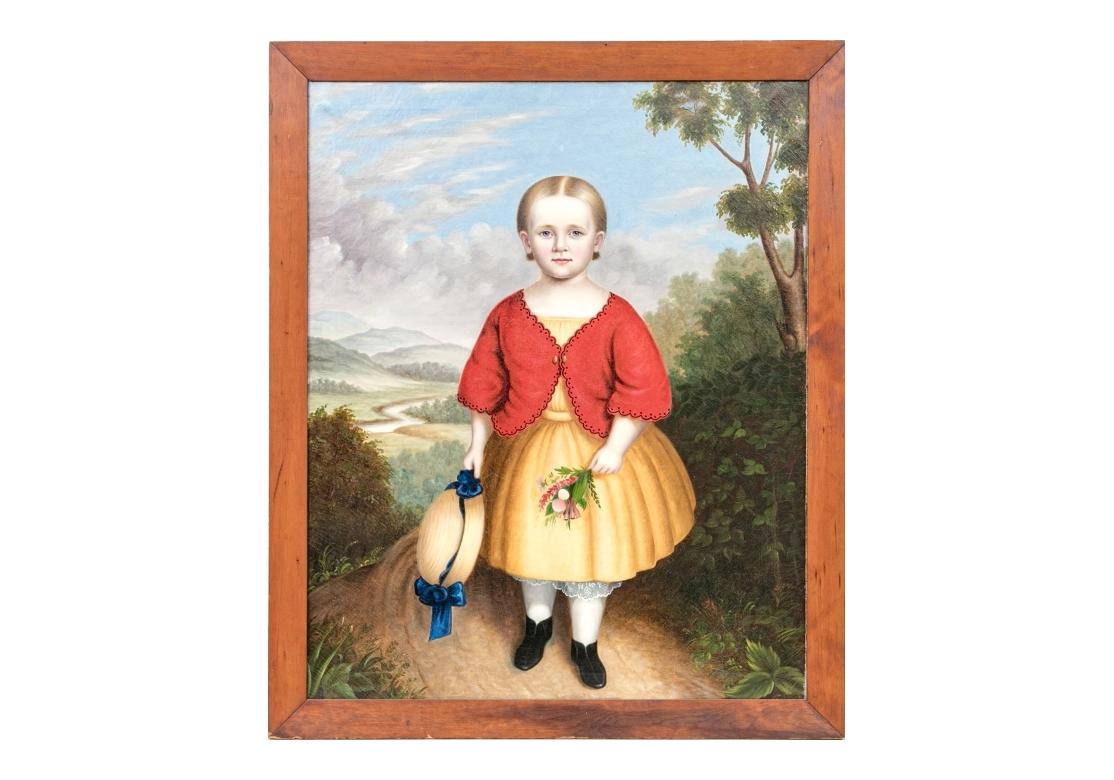J.H. Keeley (19th Century) Oil On Canvas Portraits Of A Victorian Boy & Girl For Sale 6