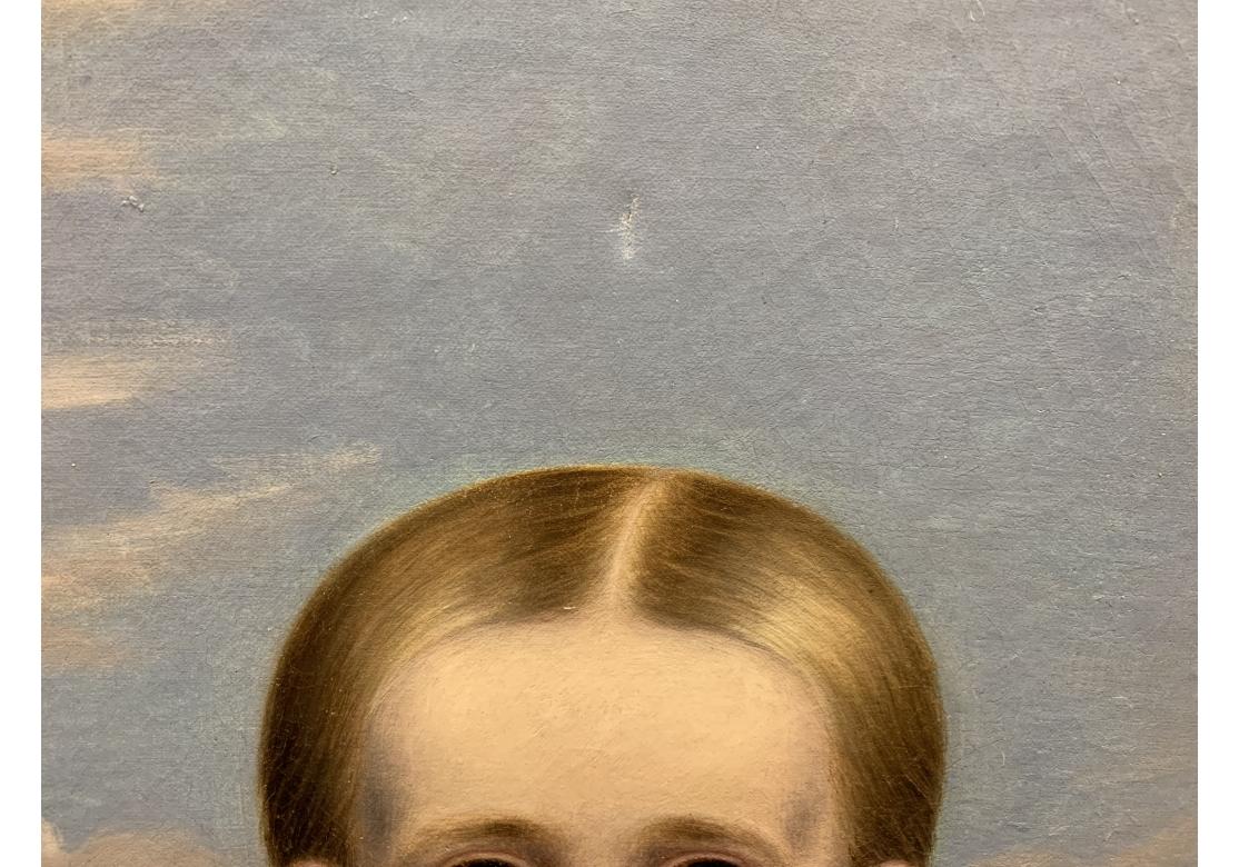 J.H. Keeley (19. Jahrhundert) Öl auf Leinwand Porträts eines viktorianischen Jungen und eines Mädchens im Angebot 15