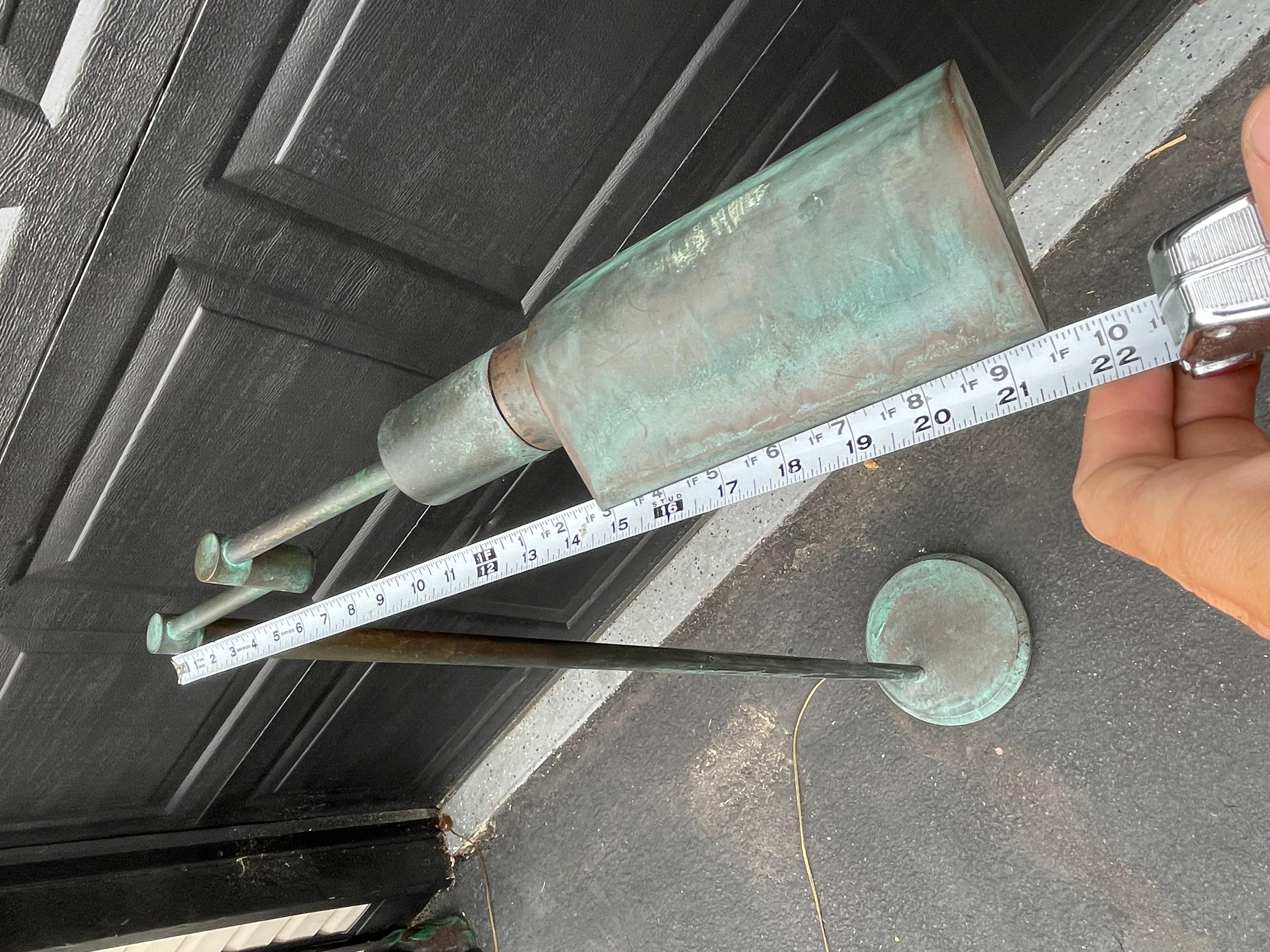 J.H. Lighting Oxidized Copper Swing Arm Floor Lamp In Good Condition For Sale In Bensalem, PA