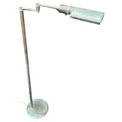 Retro J.H. Lighting Oxidized Copper Swing Arm Floor Lamp