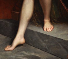 Lady Godiva, huile sur toile, signée H.L. Mols, XIXe siècle, encadré