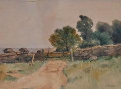 Watercolor Landscape Painting By J.H. Twachtman (1853-1902)