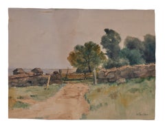 Paisaje en acuarela por J.H. Twachtman (1853-1902)
