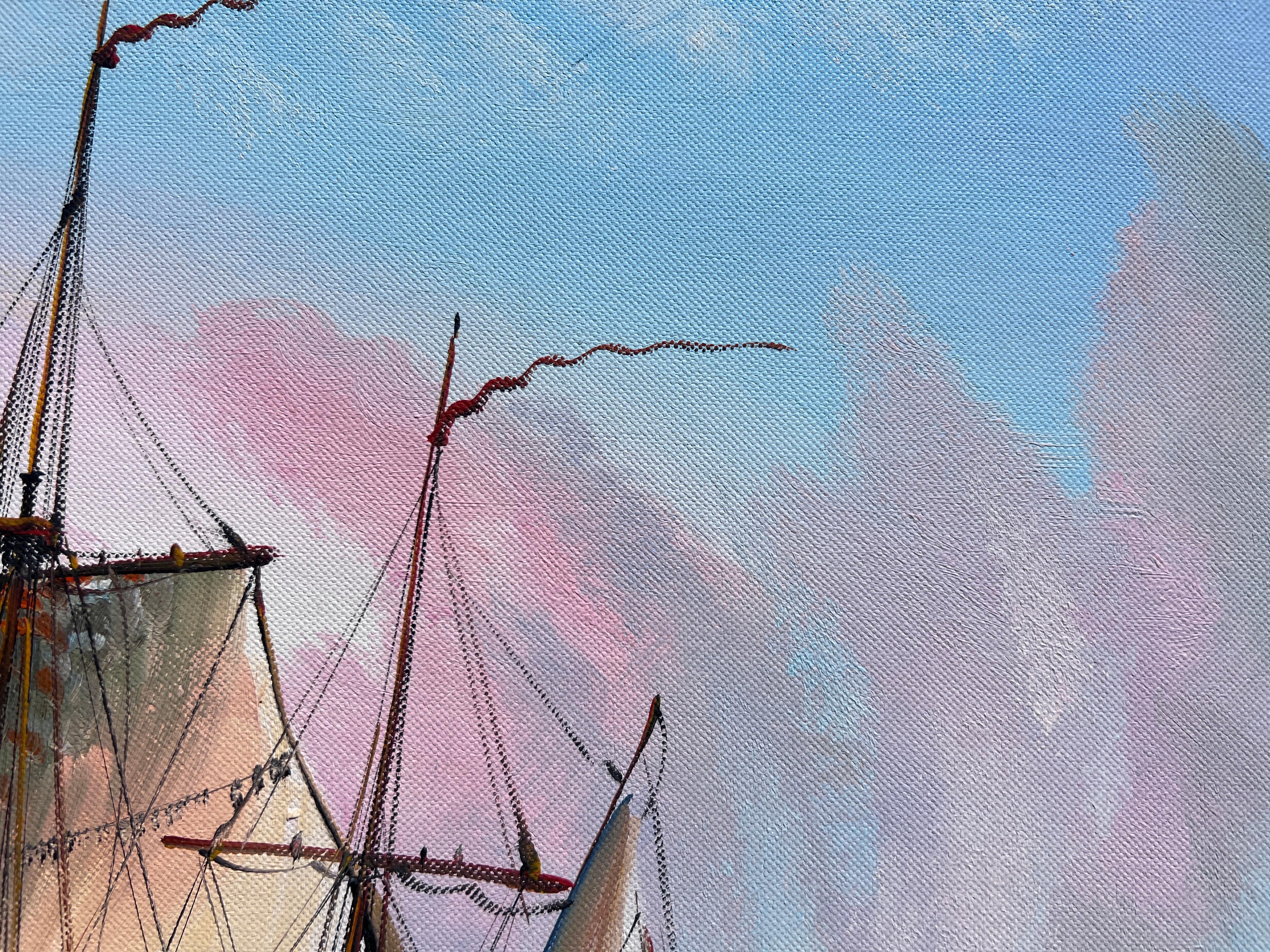 Original Maritimes Ölgemälde - Seeschlacht-Szene - Signiert J. Harvey , Gerahmt im Angebot 5