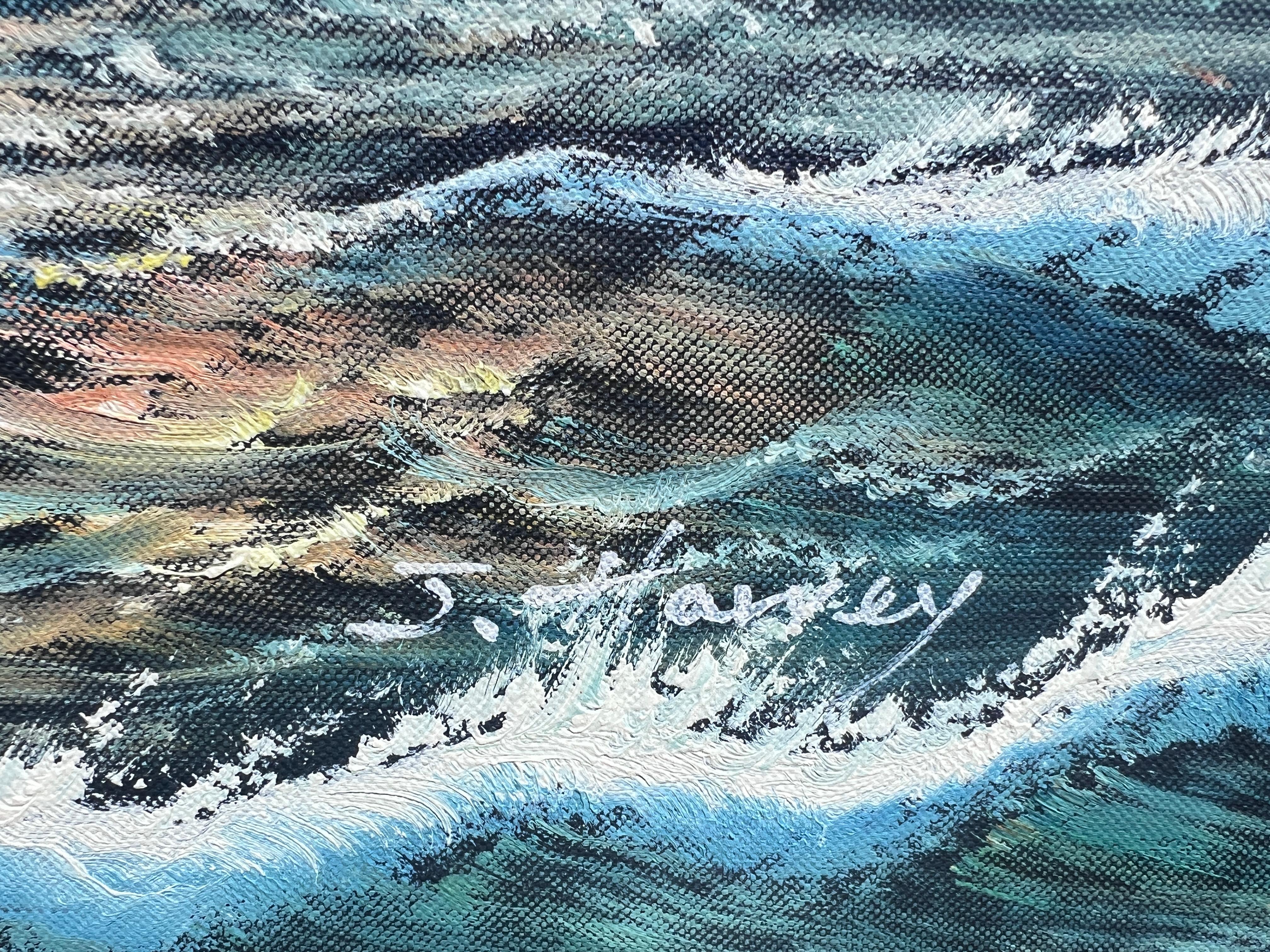 Original Maritimes Ölgemälde - Seeschlacht-Szene - Signiert J. Harvey , Gerahmt im Angebot 3