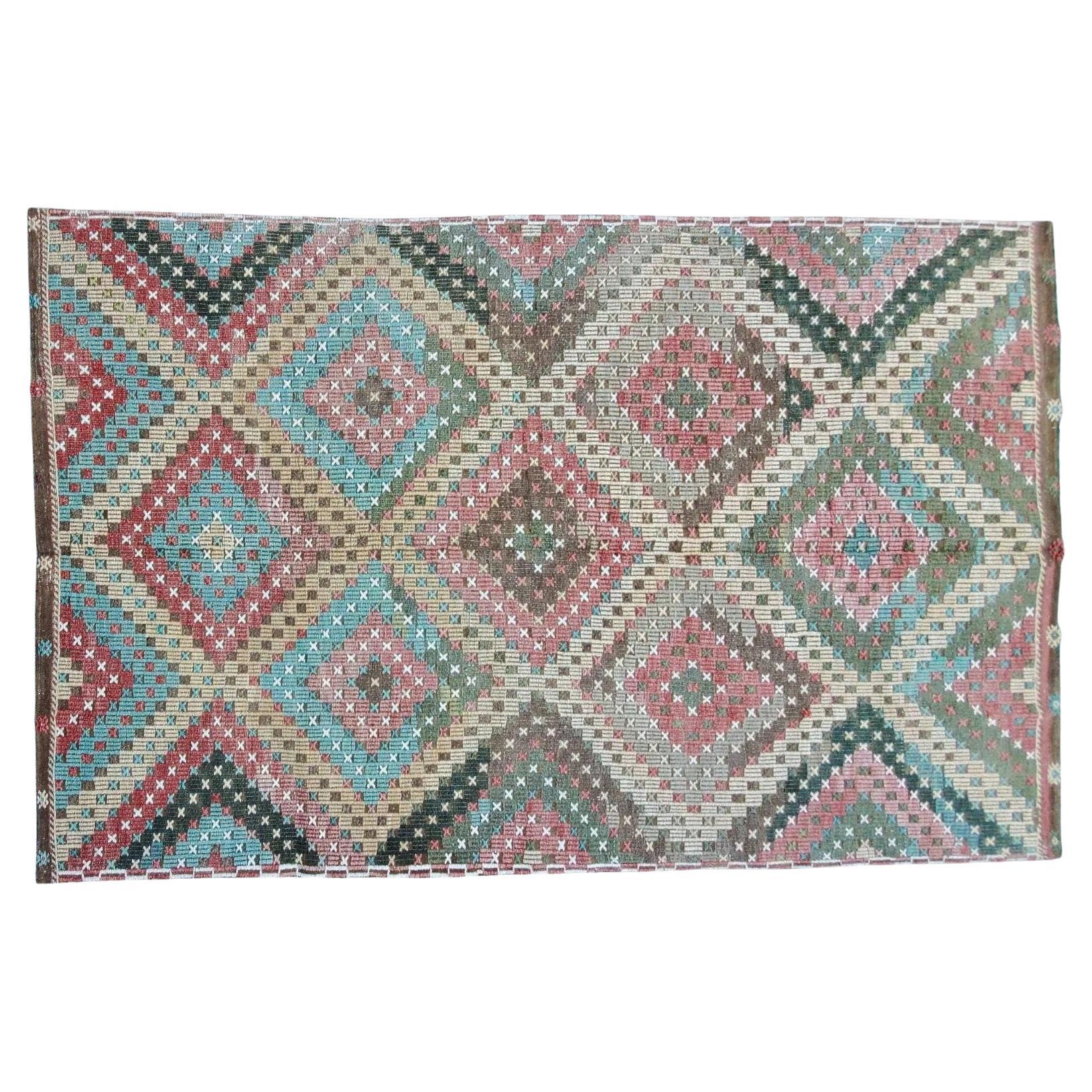 Jhin -Jhin Handgeknüpfter türkischer Teppich 76 x 116 im Angebot