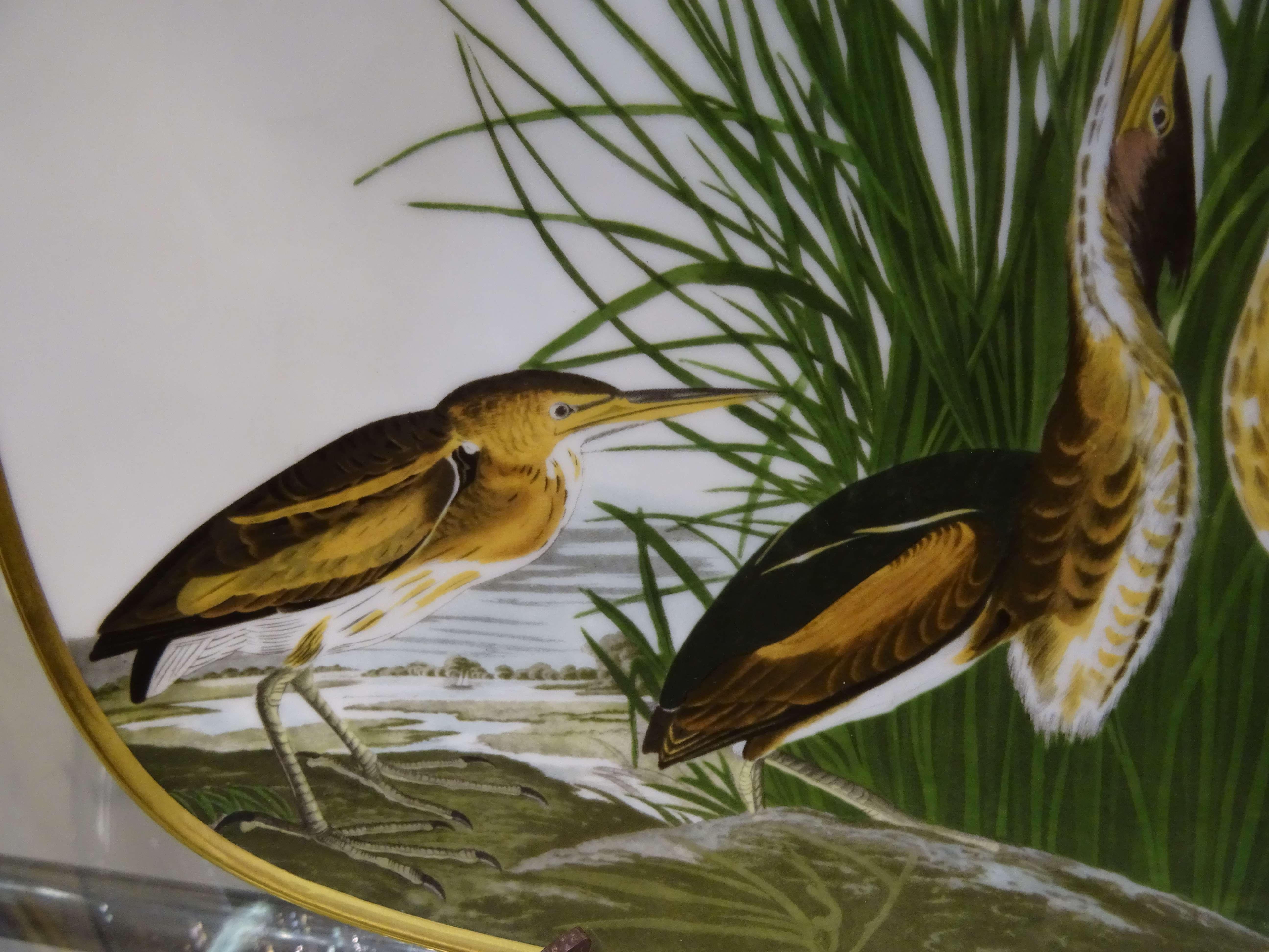 Mid-20th Century Jhon James Audubon Rosenthal Painted Birds Porcelain Try