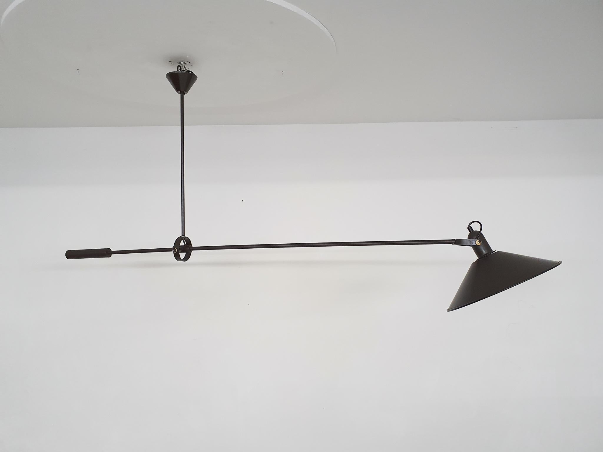 J.Hoogervorst for Anvia Almelo Counter Balance Ceiling or Pendant Light, 1950's In Good Condition In Amsterdam, NL