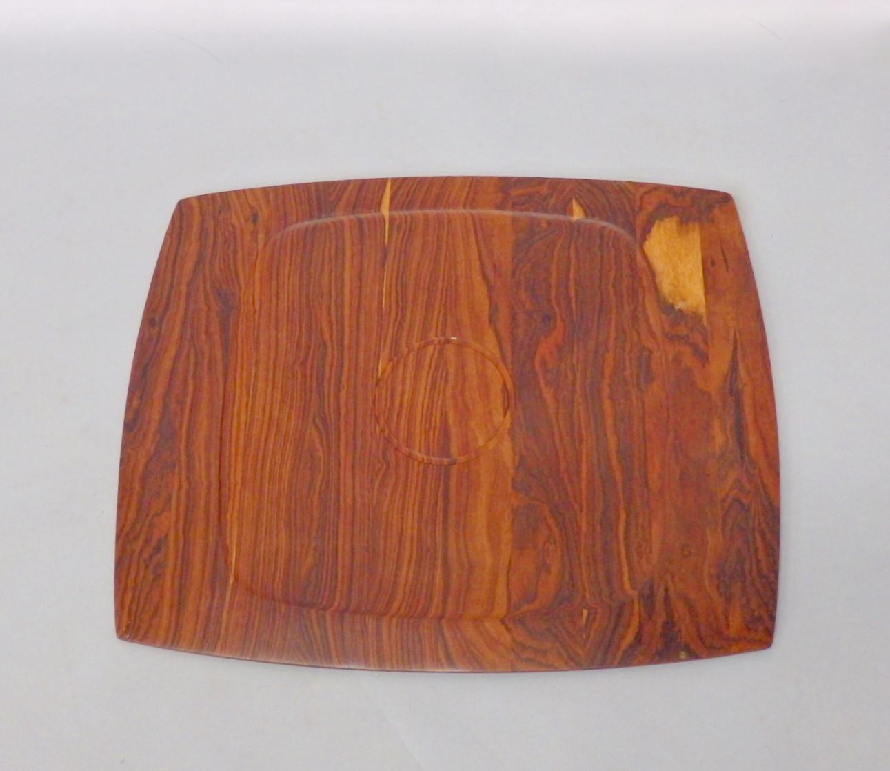 Mid-Century Modern JHQ Dansk Attributed Solid Rosewood Serving Tray For Sale