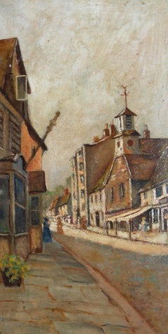 J.H.W. - Early 20th Century Oil, Street Scene