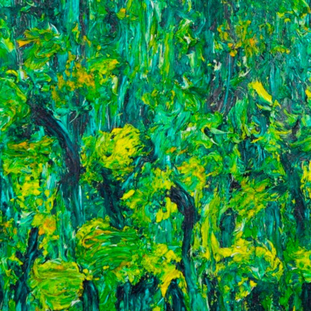 Technique mixte sur toile  131 x 162.2 cm (51.6 x 63.9 in)
Humming Letter #102 de Kwon Ji-an est une œuvre vibrante et immersive qui traduit le rythme du son en un paysage luxuriant et texturé. Faisant partie de sa célèbre série Humming Letter,