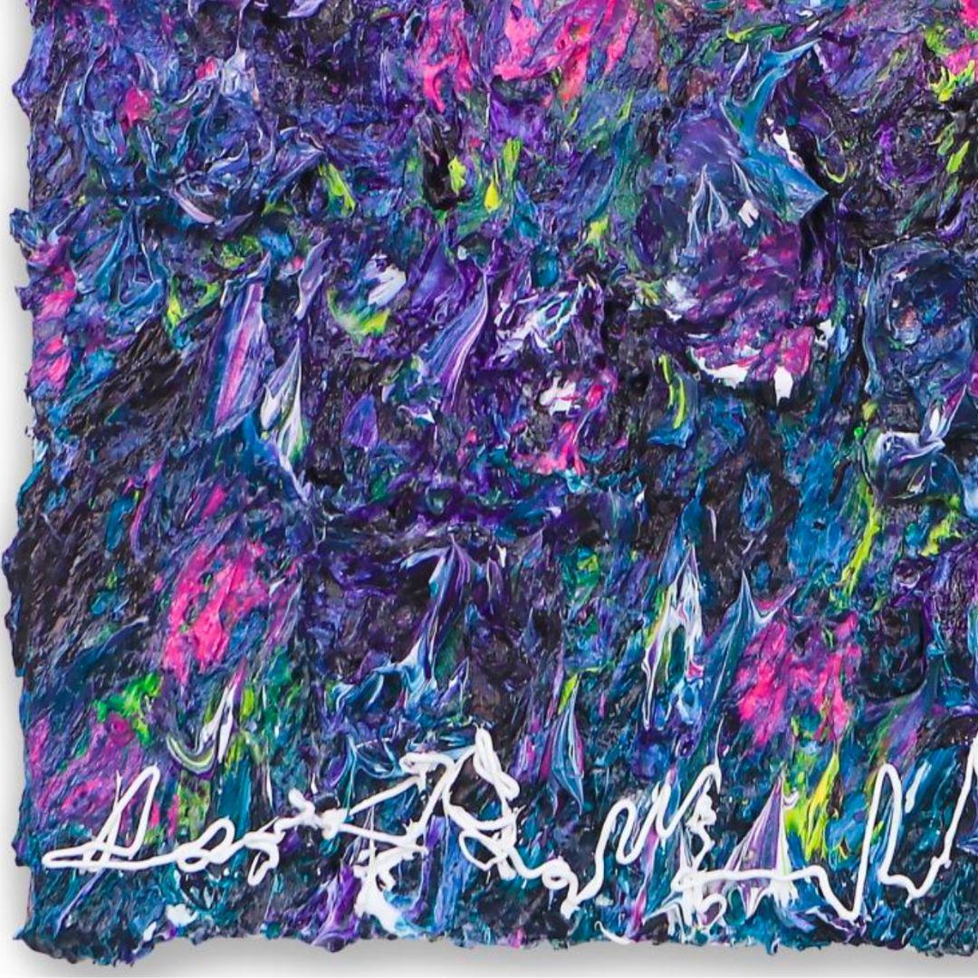 Humming Letter #130 - Purple Abstract Painting by Ji-an Kwon