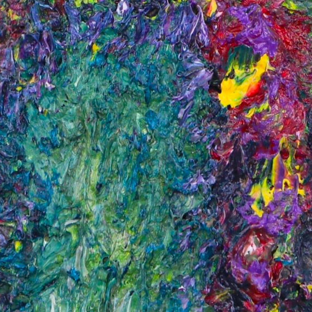 Humming Letter #131 - Gray Abstract Painting by Ji-an Kwon