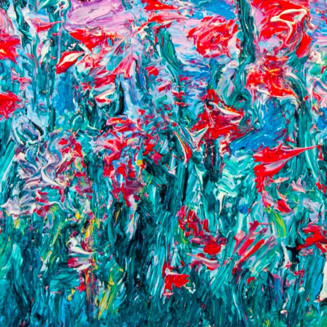 Lettre Humming n°64 - Bleu Abstract Painting par Ji-an Kwon