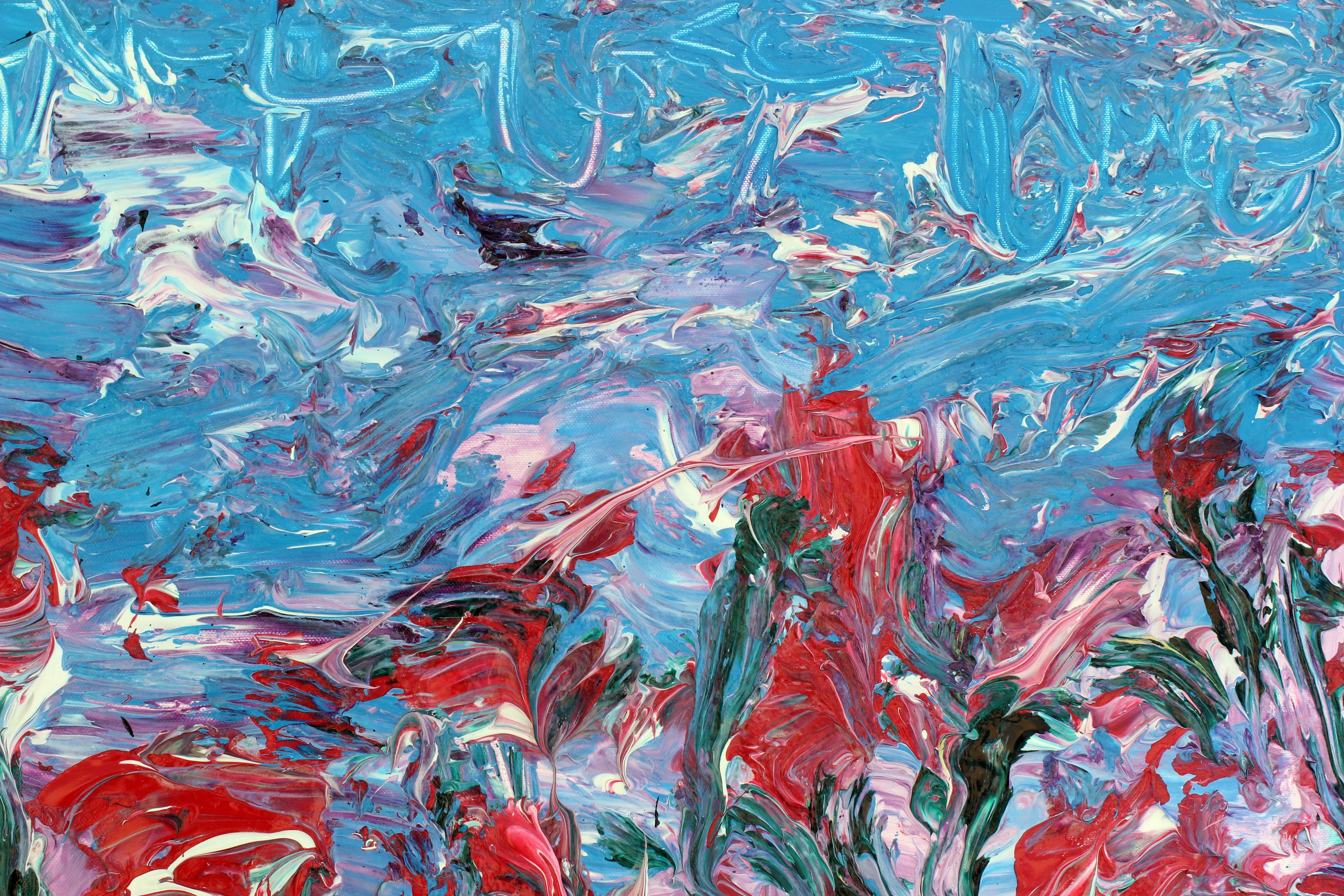 Humming Letter #64 (2023) by Kwon Ji-an
Mixed media on canvas  91 x 116.8 cm (35.8 x 46 in)
Kwon Ji-an’s Humming Letter #64 is an evocative expression of movement, emotion, and sensory depth. Created in 2023 as part of her ongoing Humming Letter