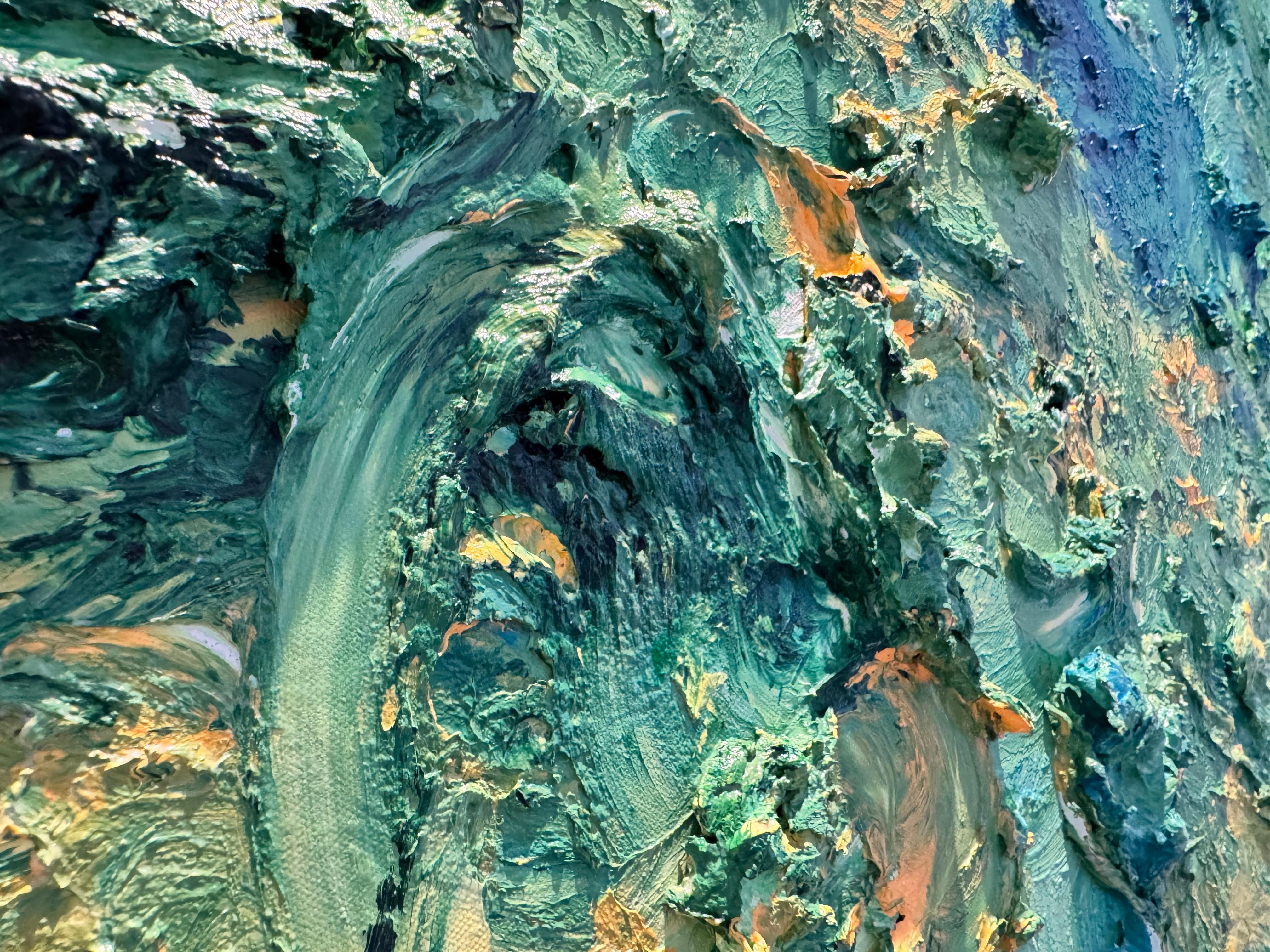 Lettre Humming n°92 - Bleu Abstract Painting par Ji-an Kwon